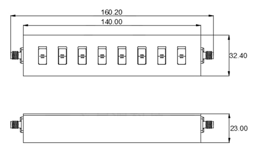 1~90dB 5W variable RF attenuator dimension