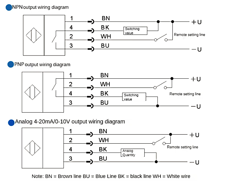 100-1000mm ultrasonic sensor wiring
