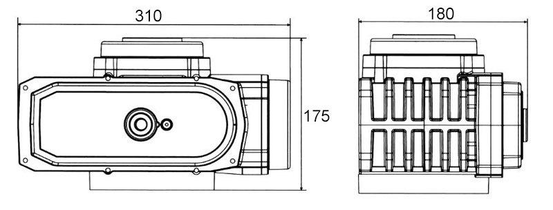 1000Nm-2000Nm electric valve actuator dimensions