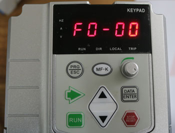 Single phase120v input VFD keypad mode F0-00