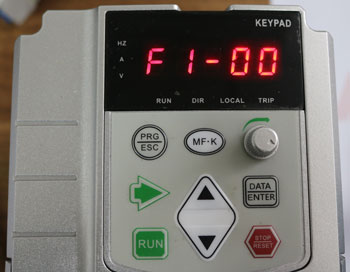 Single phase 120v input VFD keypad mode F1-00