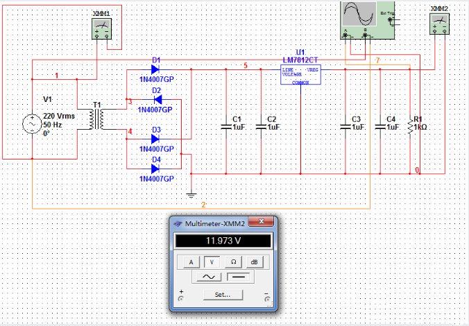 12V DC Voltage Stabilizer Power Supply Circuit Diagram