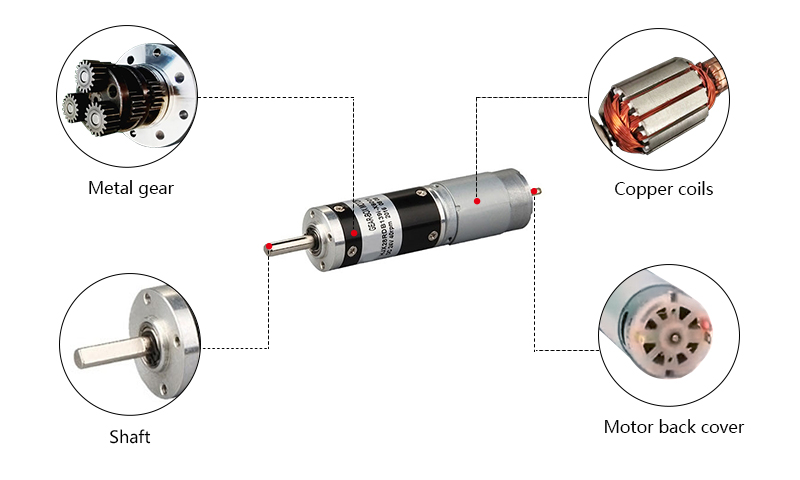 28mm Brushed DC Motor with Gearbox Details