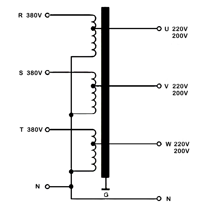 3-Phase Autotransformer Schematic Wiring Diagram