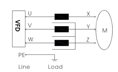 3 phase output line reactor circuit diagram