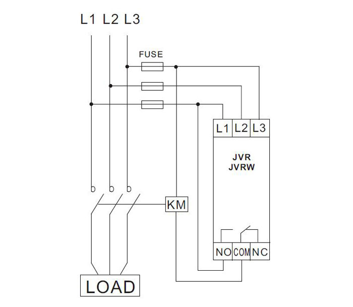 3-phase Voltage Phase Monitoring Relay SPDT Wiring Diagram