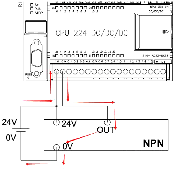 3-wire NPN proximity sensor connect to S7-200 PLC