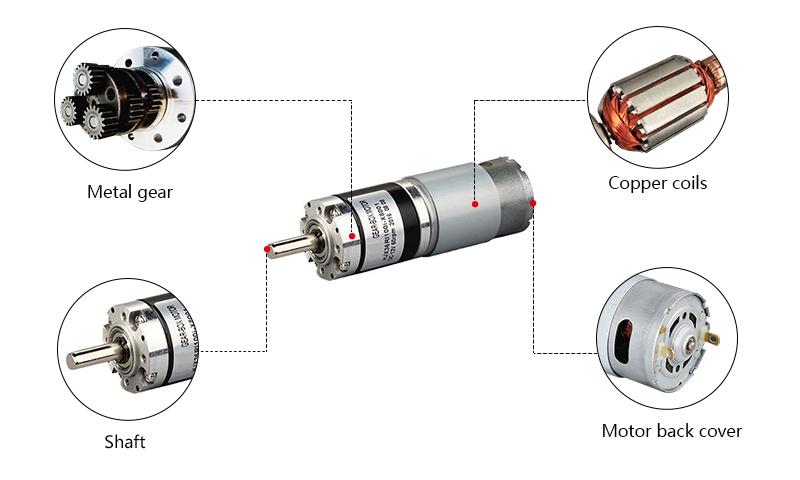 36mm Brushed DC Motor with Gearbox Details