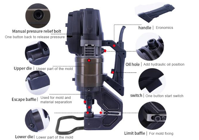 Techtongda Electric Hydraulic Hole Puncher Steel Plate Hole Punching Machine  