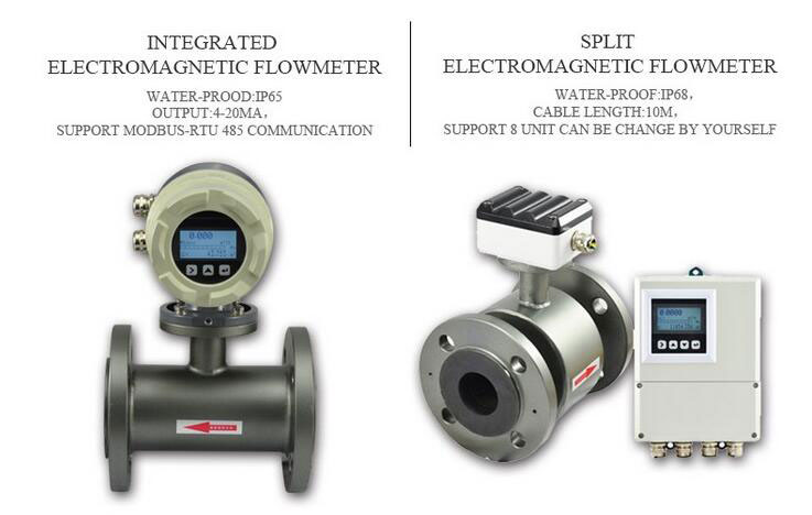 Electromagnetic flow meter integrated and split type