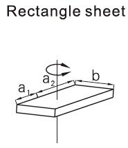Rectangle sheet of pneumatic rotary actuator