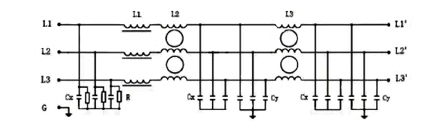 VFD input filter typical circuit diagram