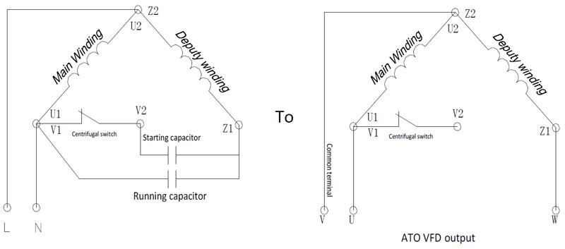 VFD wiring instruction for single phase motor