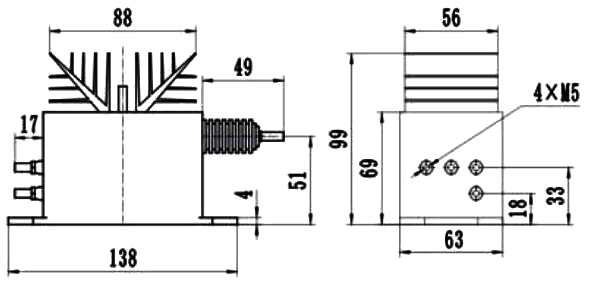 Hall effect voltage transducer AC/DC 100V/500V/1000V/2000V/3000V to 4000V dimension