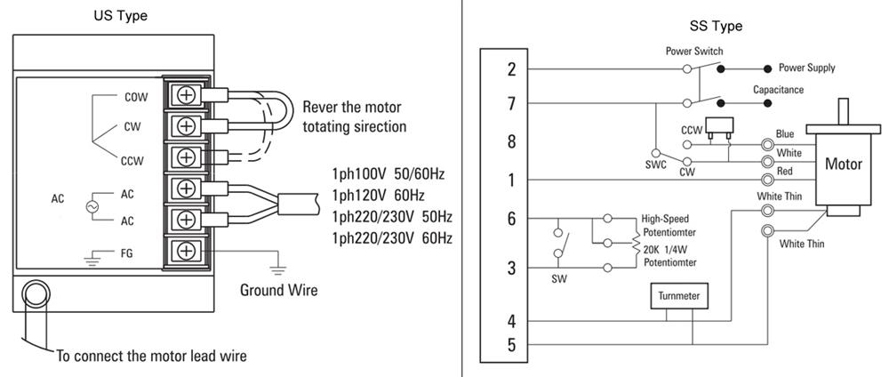 AC gear motor wiring diagram
