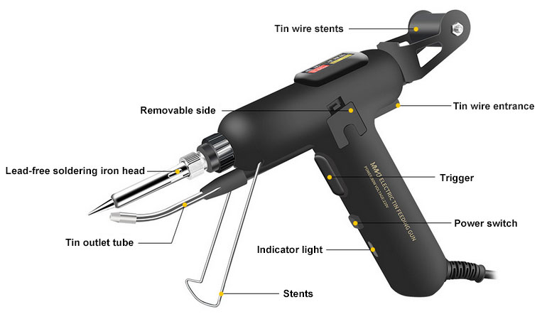 Automatic electric solder gun details