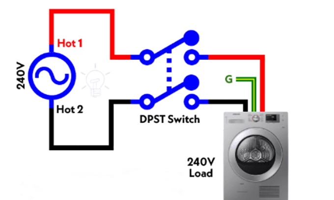DPST toggle switch wiring 