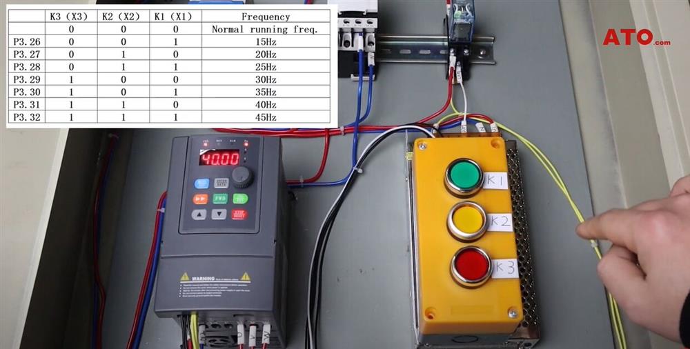 Button multi-speed control VFD