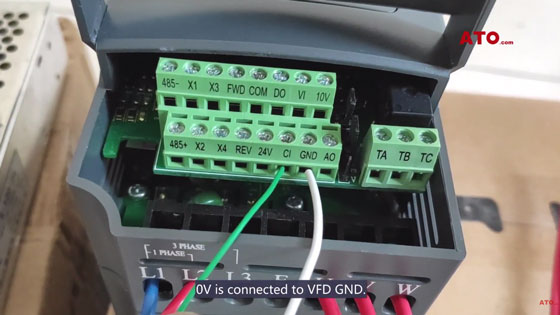 Connected to vfd gnd