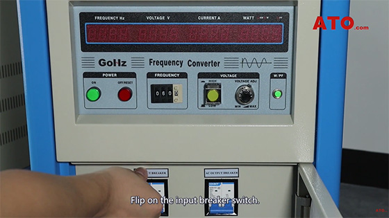 Flip on input breaker