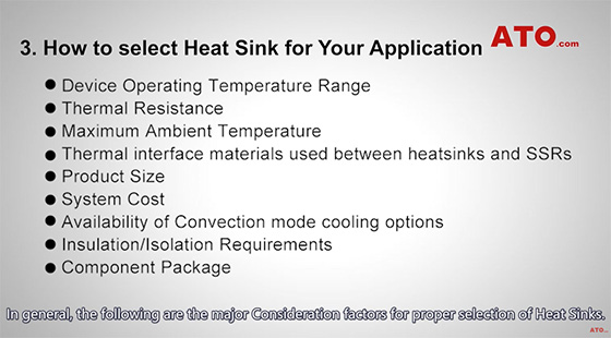 Heat sink application