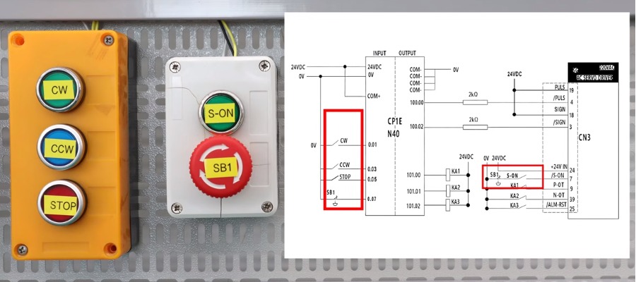 how to add dual emergency stop in plc servo control systems wiring_1