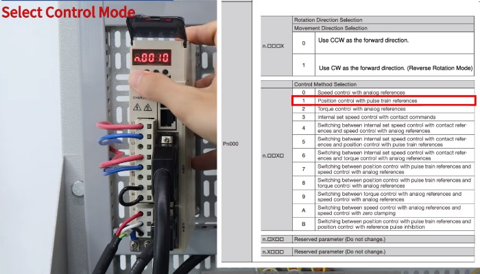 how to configure a plc servo control system to keep s-on off step 1