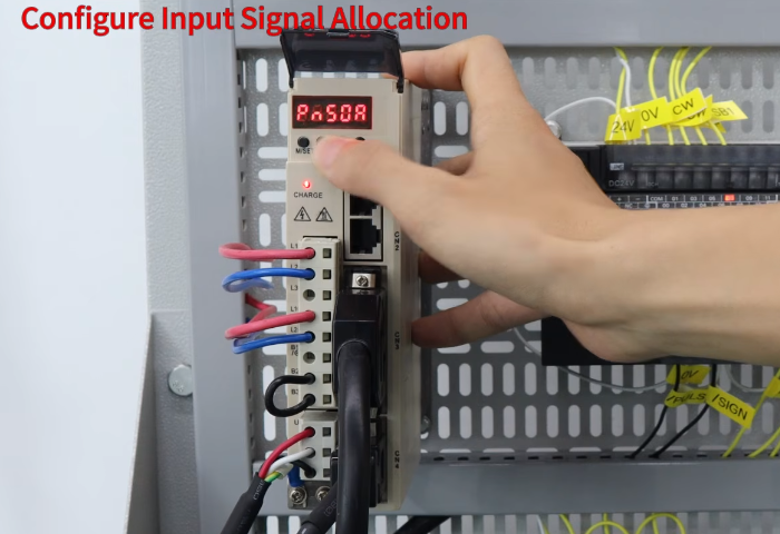 how to configure a plc servo control system to keep s-on off step 2