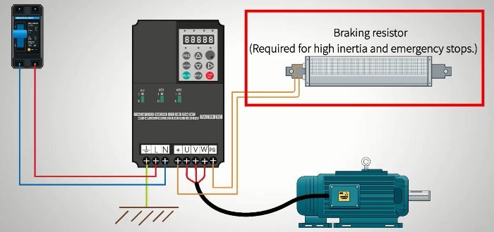 how to control a three phase motor using a vfd panel resistor
