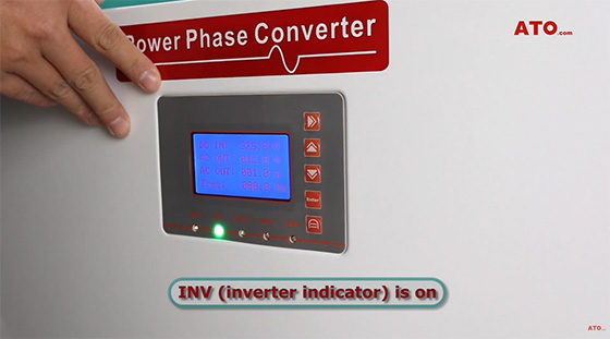 Inverter indicator on