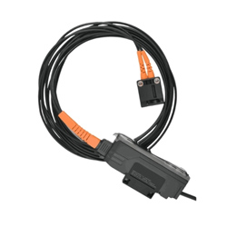 Laser fiber optic sensor with amplifier npn photo