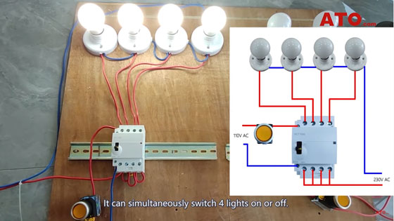 Lighting contactor on off