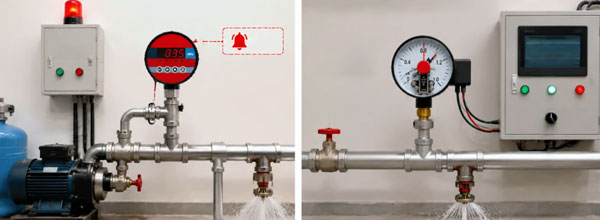 Low pressure switch electric contact gauge application