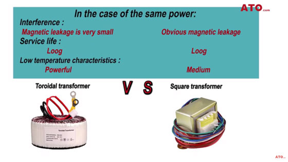 Ordinary transformers vs toroidal transformers