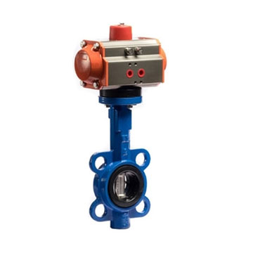 Pneumatic wafer butterfly valve