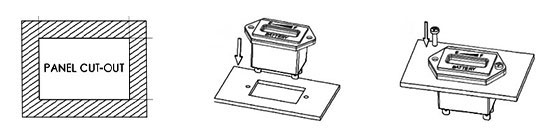 Screw mounted battery indicator installation