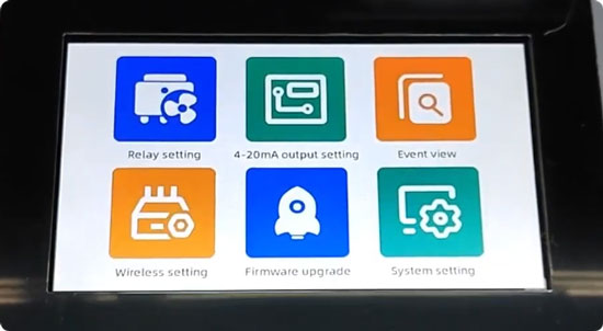 Set up a gas detector controller menu navigation