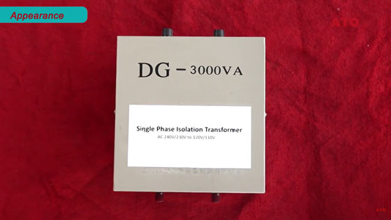 Single phase isolation transformer