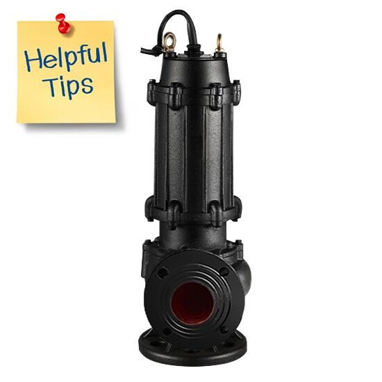 Using tips for sewage pump