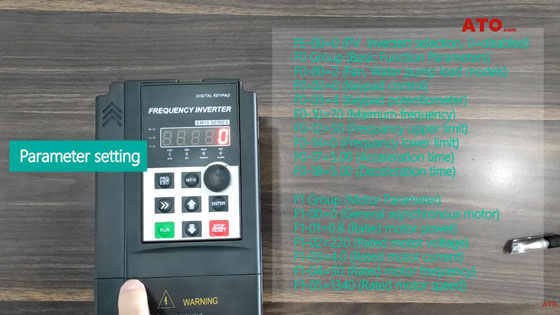 VFD parameter setting