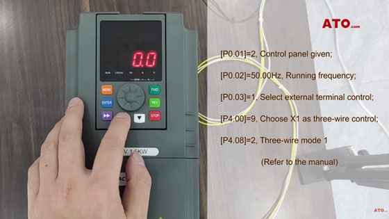 VFD setting parameters