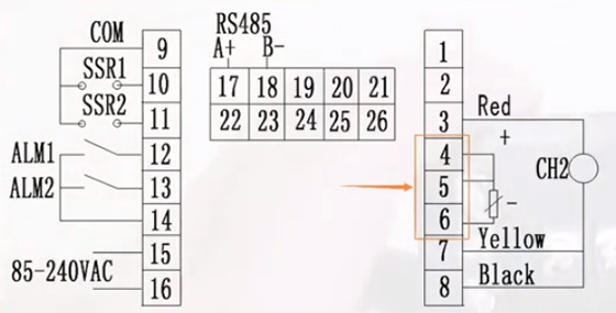 Wiring diagram of pt100sensor