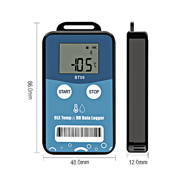 Bluetooth temperature and humidity data logger dimension