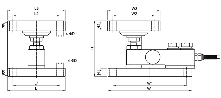 Cantilever type load cell module dimension