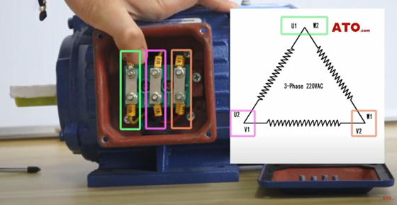 Change Induction Motor Wye Connection to Delta Connection