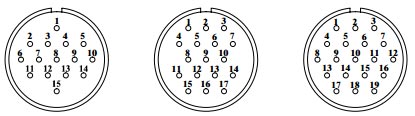 Circular connector 15-17-19 pin m26 pin assignments