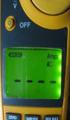 Use clamp meter to test starting current