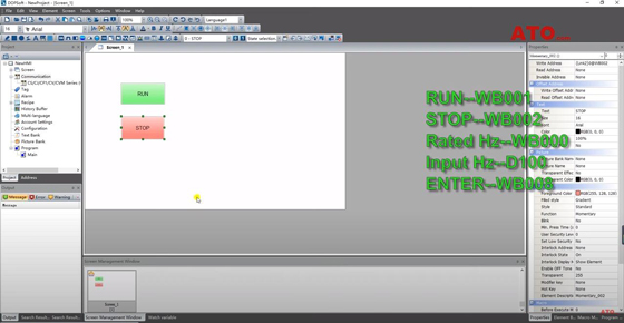 Create a new RUN button for controlling VFD