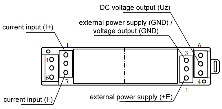 Current sensor AC/DC 0.1mA to 5A 0-5V/0-10V wiring diagram