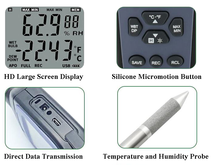Details of wireless temperature and humidity data logger